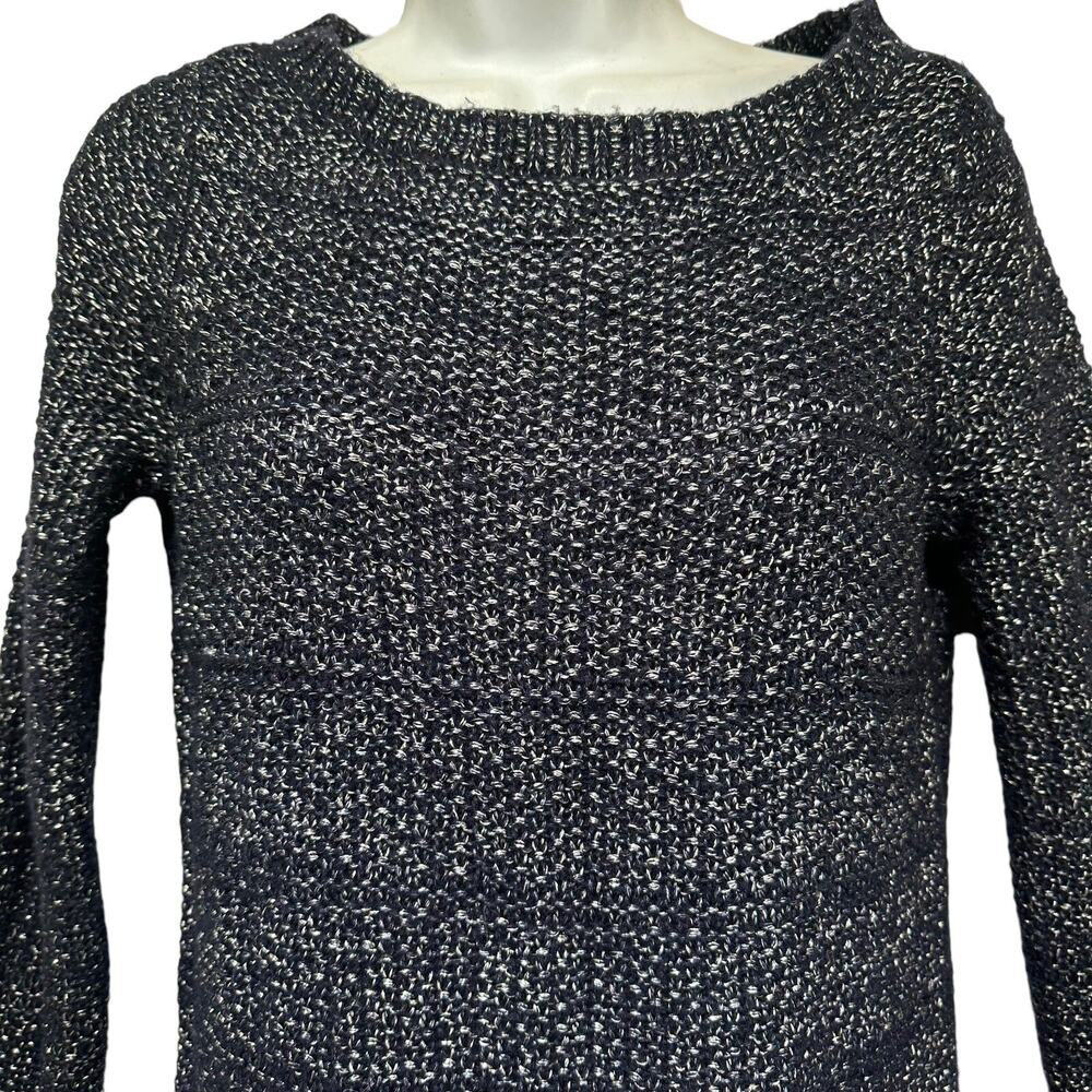 WHbM white house black market blue metallic knit long sleeve sweater Size XS - Picture 2 of 9